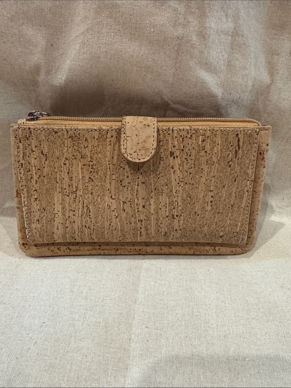 Bent and Bree Cork Wallet Clutch - Natural Tan